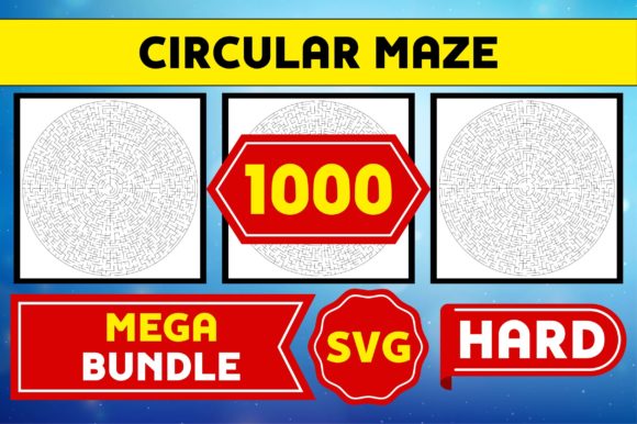 1000 Circular Maze Hard SVG Bundle