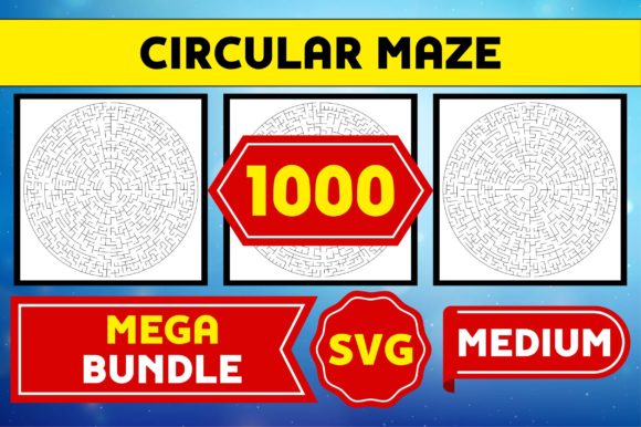 1000 Circular Maze Medium SVG Bundle