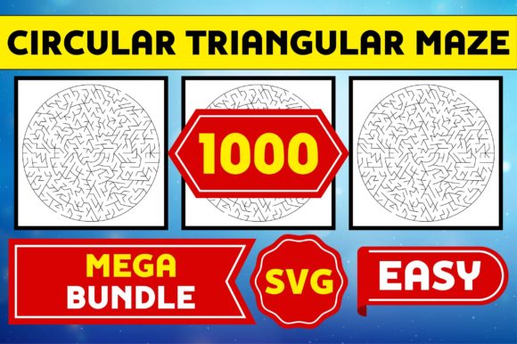 1000 Circular Triangular Maze Easy SVG