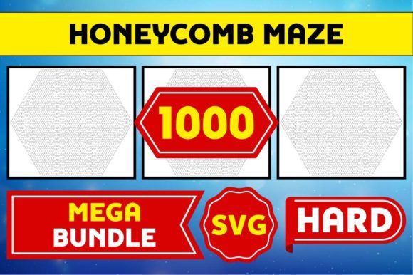 1000 Honeycomb Maze Hard SVG Bundle: Graphics for Kdp Interiors