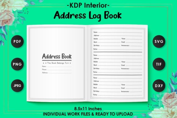Address Log Book – KDP Interior Graphics