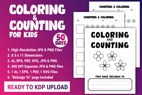 Counting and Coloring Number for Kids Graphics