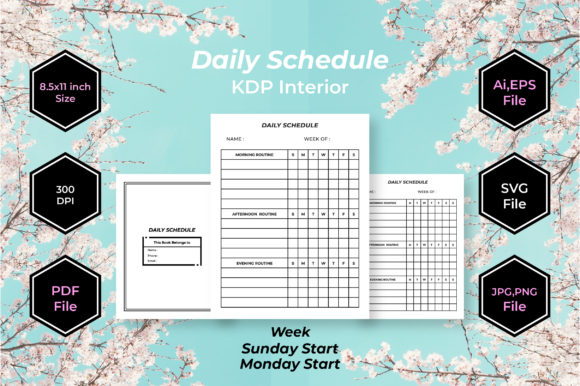 Daily Schedule KDP Interior Graphics