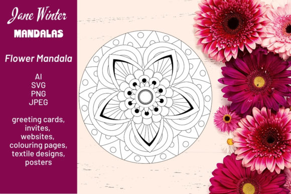 Flower Mandala Colouring Page: Graphics & Coloring Pages