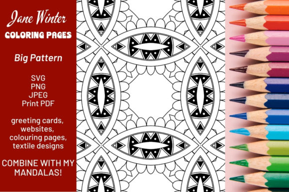 Geometric Big Pattern Coloring Page Graphics