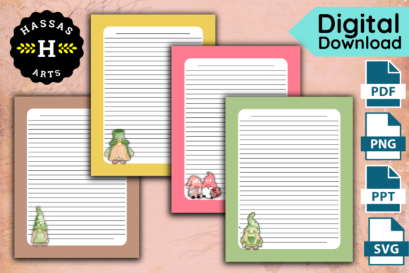 Gnomes Christmas Stationery Papers KDP: Graphics for Kdp Interiors