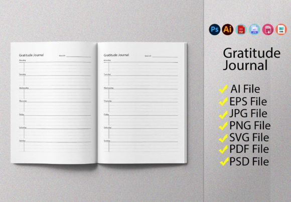 Gratitude Journal Graphics for KDP Interiors