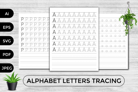 Handwriting Letters Tracing Book Graphics for Kdp Interiors