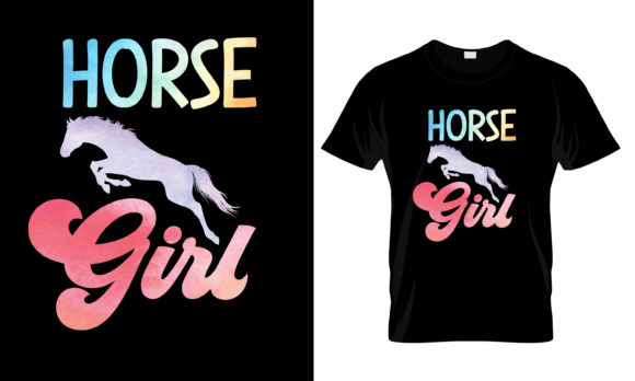 Horse Girl T-Shirt Graphics for Print Templates