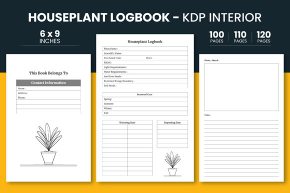 Houseplant Journal and Care Logbook: Graphics for Kdp Interiors