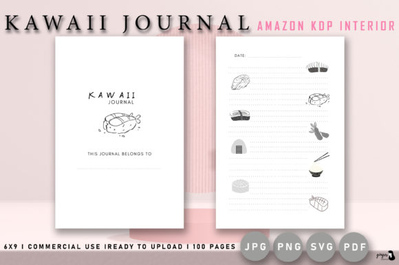 Kawaii Journal Kdp Interior Graphics