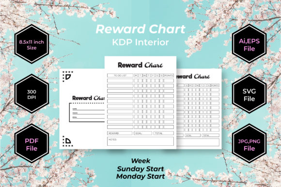 Kids Reward Chart Printable KDP Interior