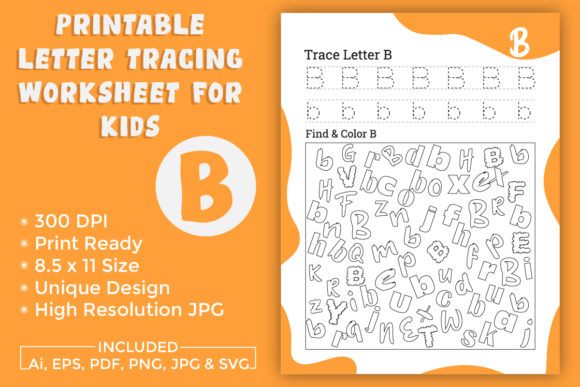 Letter Tracing Worksheet for Kids Graphics