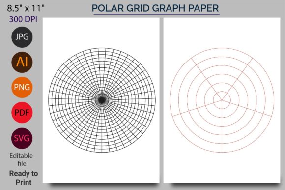 Polar Graph Coordinate Circular Grid Graphics for Kdp Interiors