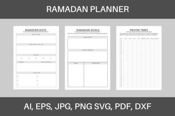 Ramadan Planner Graphics for Kdp Interiors