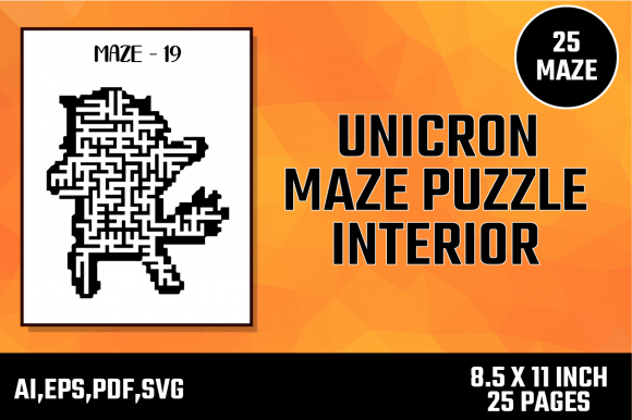 Unicorn Maze Puzzle Kdp Interior: Graphics for Creative Projects