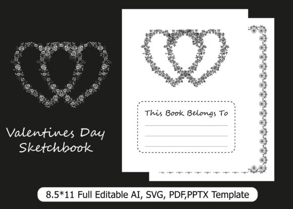 Valentines Day Flower Sketchbook: Graphics for Kdp Interiors