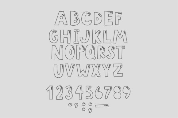 Vector Capital Letter Font with Kids