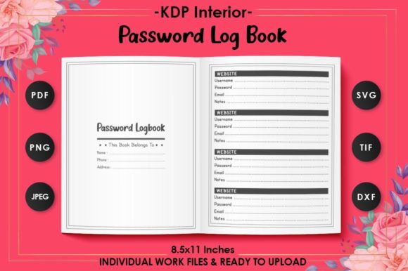 Website Password Logbook - KDP Interior